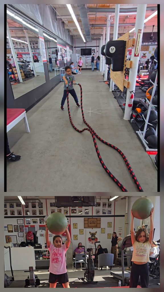 Youth boxing conditioning.